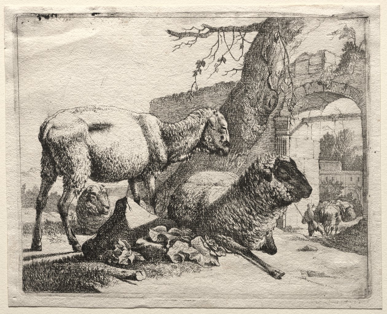 Muletern under porten av Johann Heinrich Roos