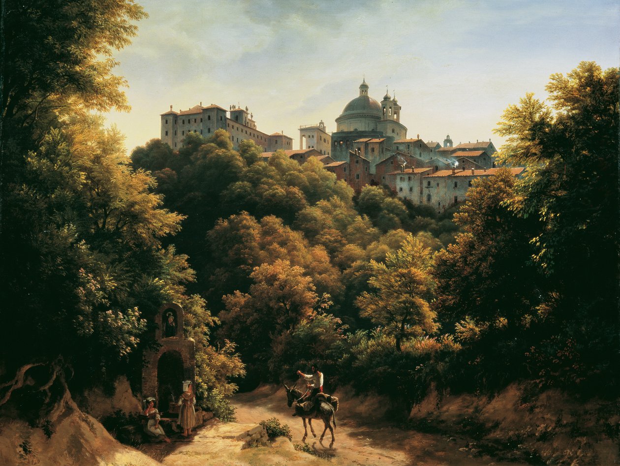 Utsikt över Ariccia av Johann Heinrich Schilbach