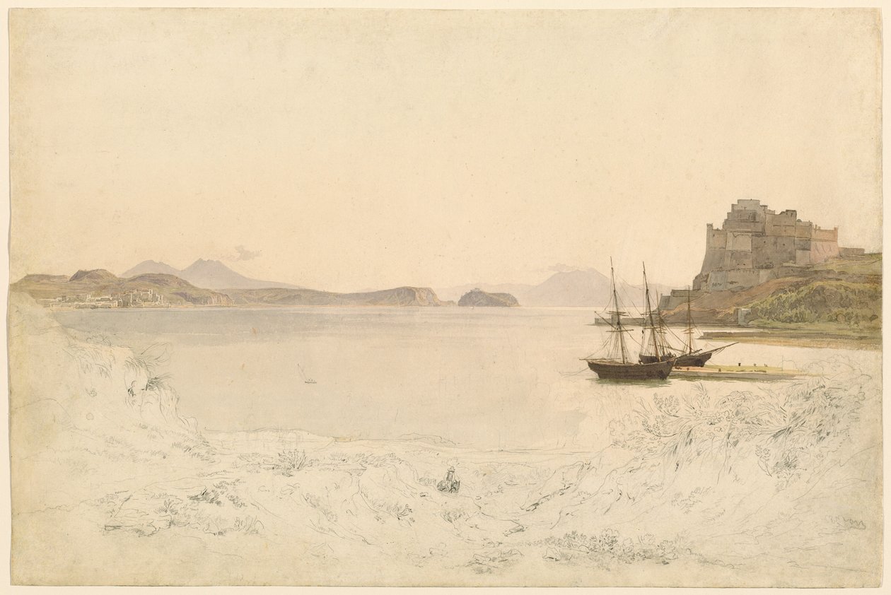 Pozzuolibukten av Johann Heinrich Schilbach