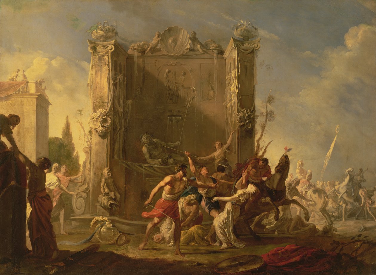 Sabinskvinnornas våldtäkt av Johann Heinrich Schönfeld