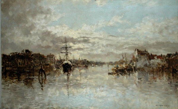 Utsikt över Rotterdam (olja på duk) av Johann Hendrik Mastenbroek