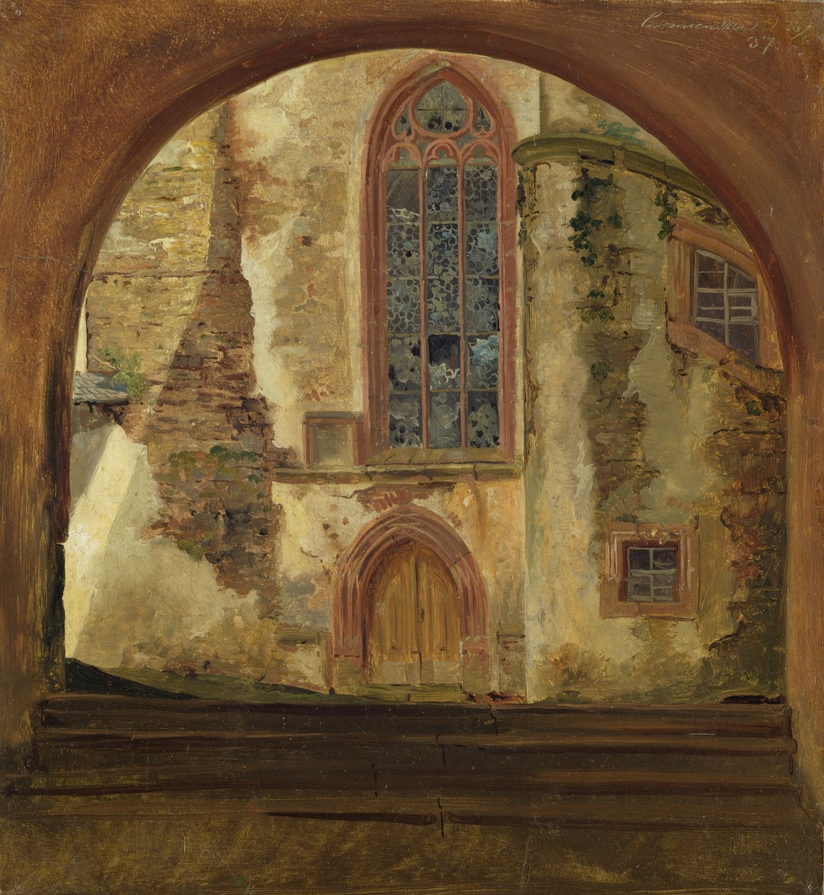Detalj av slottet Rochsburg i Sachsen av Johann Herman Carmiencke
