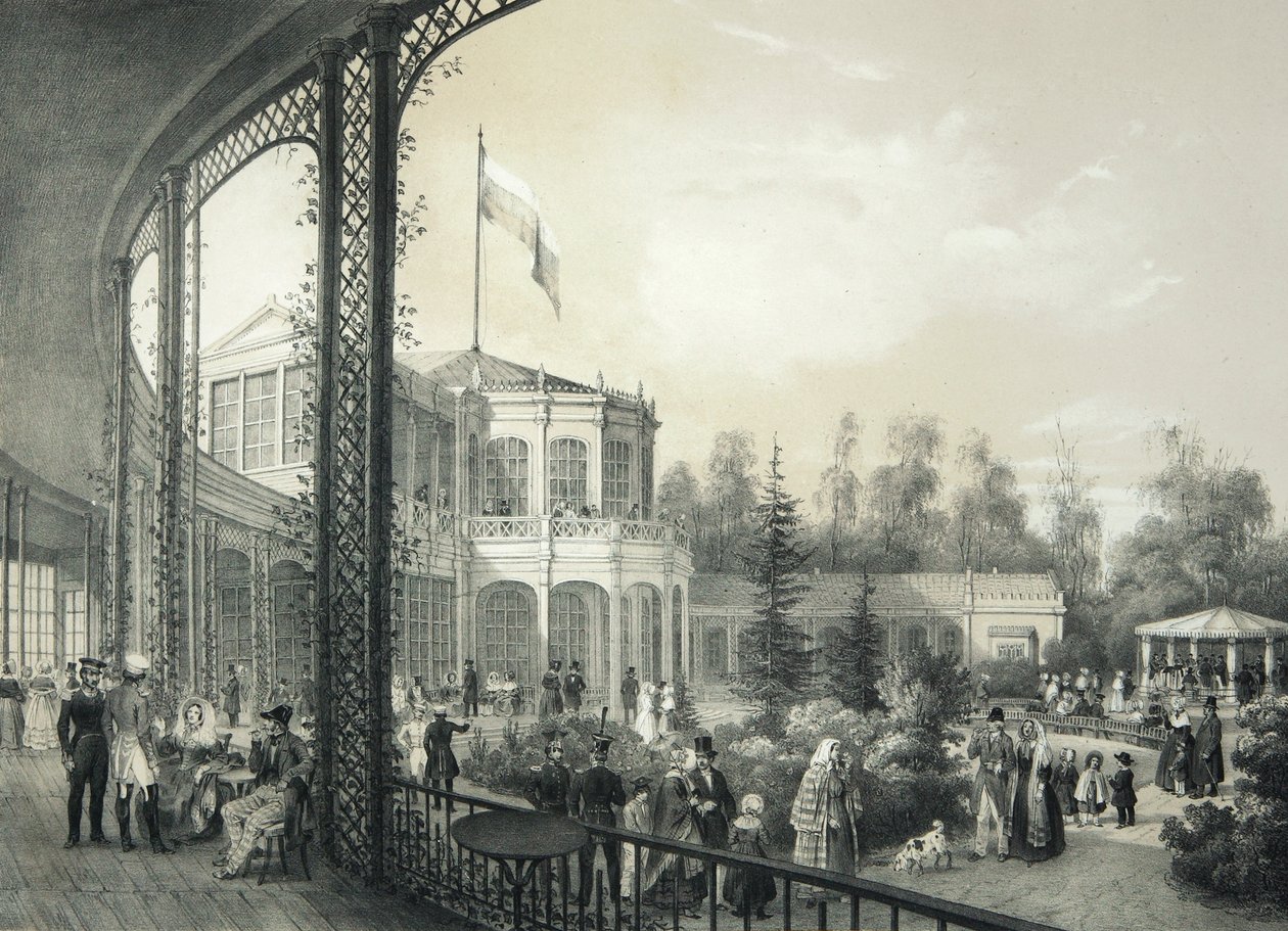 Järnvägsstationen i Pavlovsk, 1840-1850. av Johann Jakob Meier