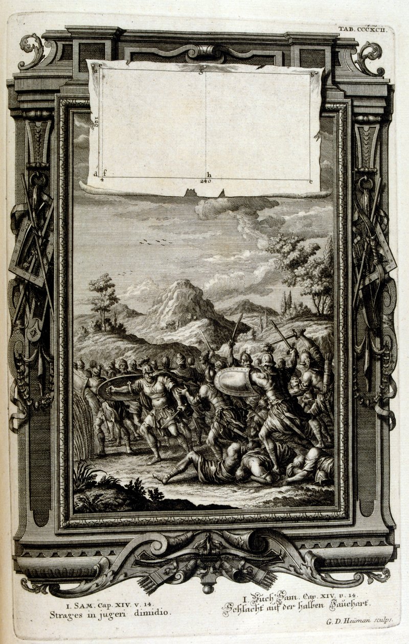 hebréer i strid; (Samuels bok) av Johann Jakob Scheuchzer