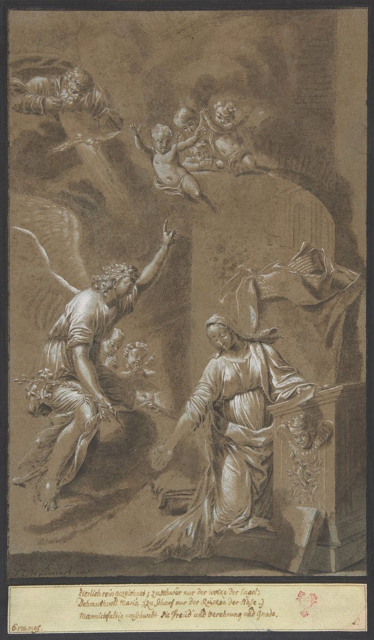 Bebådelsen, sent 1600-tal. av Johann Jakob von Sandrart