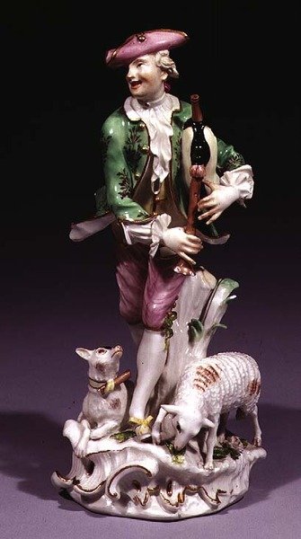 Meissen herde med säckpipa (porslin) av Johann Joachim Kaendler