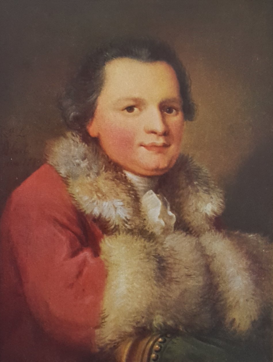 Tyska: Porträtt av Beat Ludwig Walthard, förläggare. av Johann Ludwig Aberli