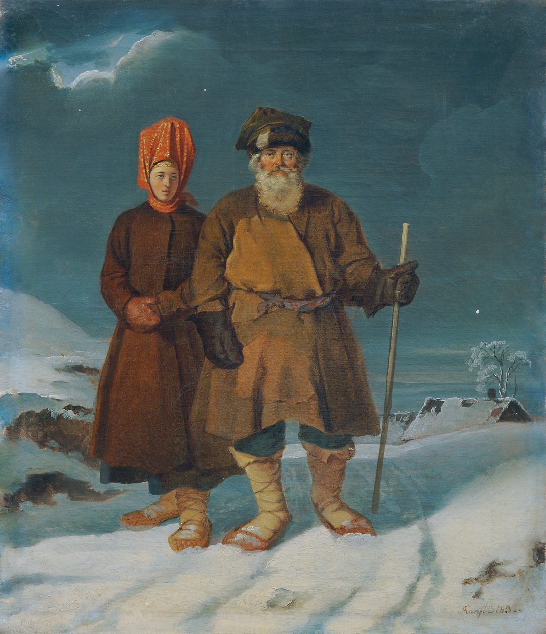 Ryskt bondepar av Johann Matthias Ranftl