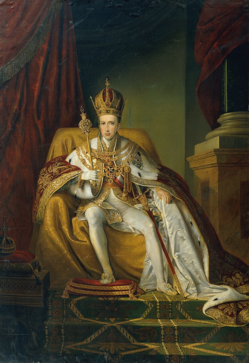 Kejsar Ferdinand I i kröningsregalier av Johann Nepomuk Ender