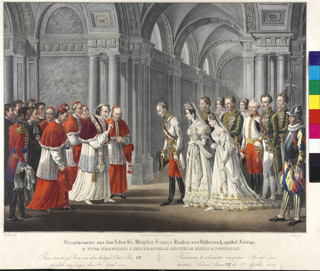 Mottagning på Pope 1819 av Johann Nepomuk Hoechle