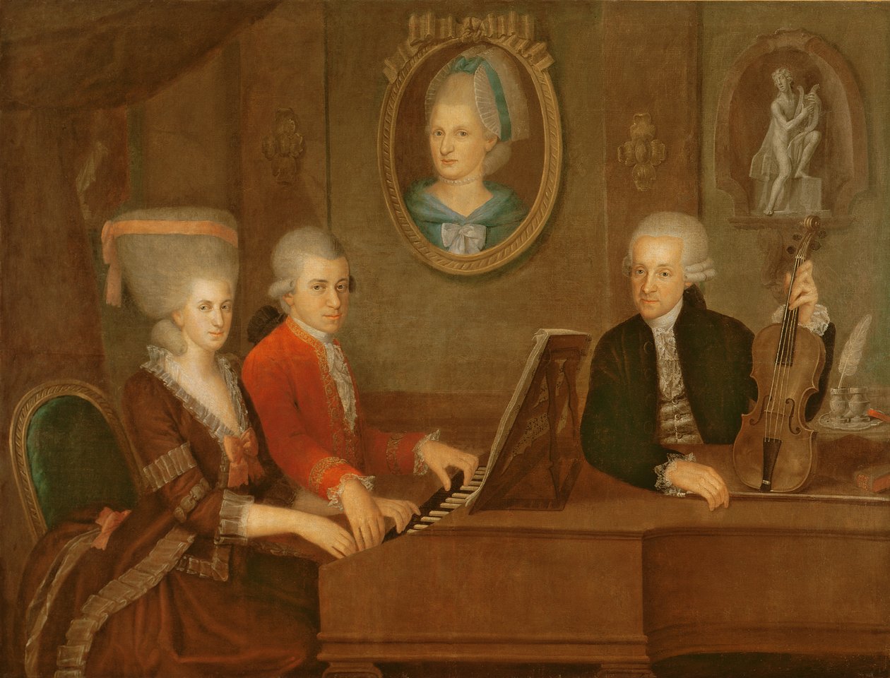 Familjen Mozart, 1780-81 av Johann Nepomuk della Croce