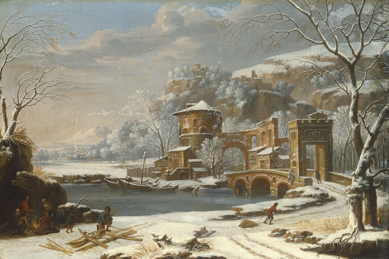 Vinterlandskap, 1674 av Johann Oswald Harms