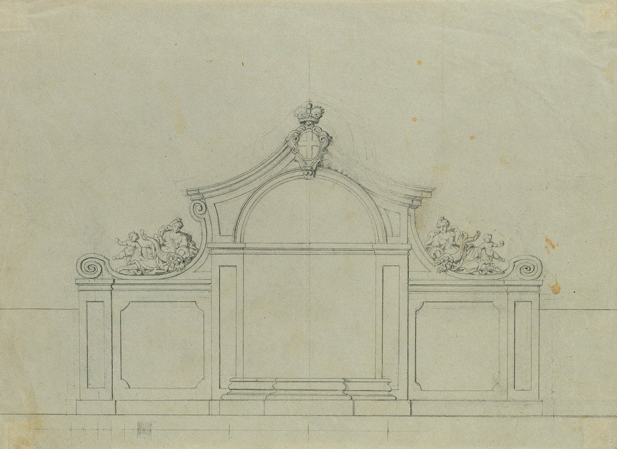 Fontän i persikoträdgården i Upper Belvedere av Johann Peter Krafft