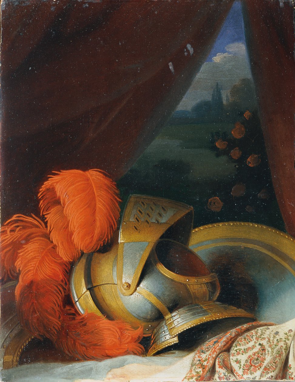 hjälm och rund sköld av Johann Peter Krafft