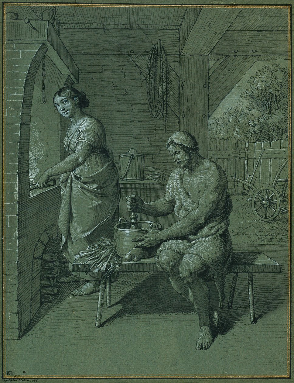 Hercules och Omphale av Johann Peter Krafft