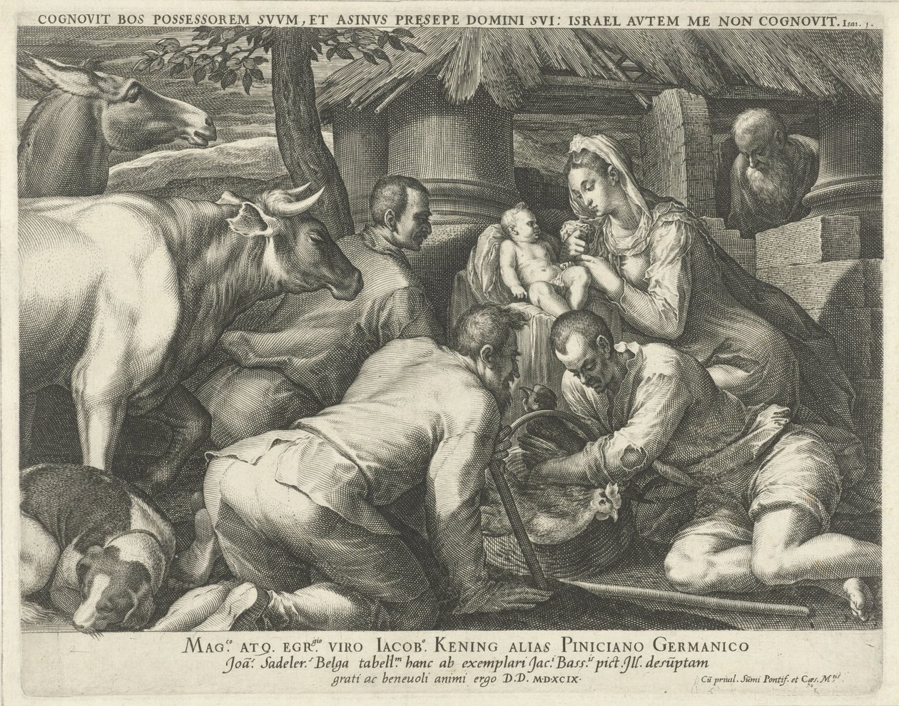 Tillbedjan av herdarna av Johann Sadeler (I)