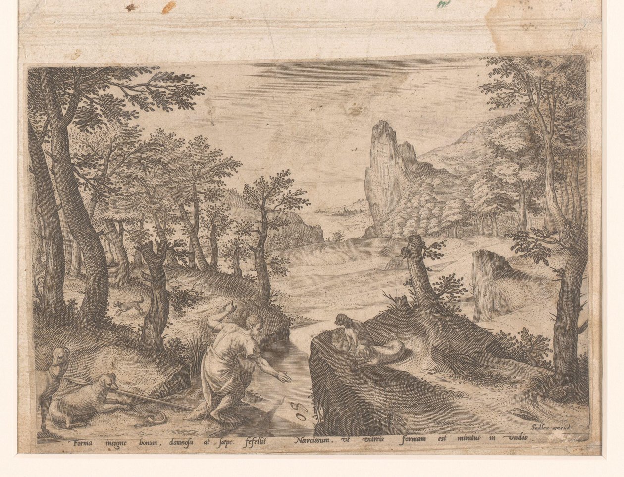 Landskap med fallande Ikaros av Johann Sadeler (I)