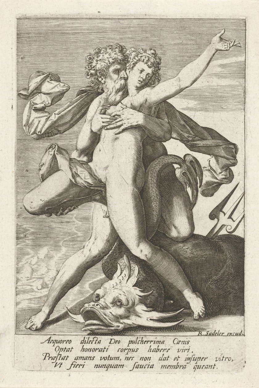 Neptunus överraskar Caenis av Johann Sadeler (I)