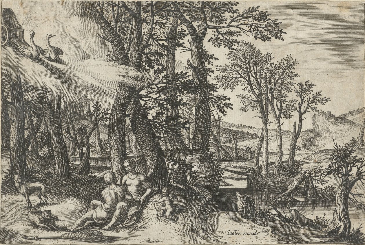 Venus och Adonis av Johann Sadeler (I)