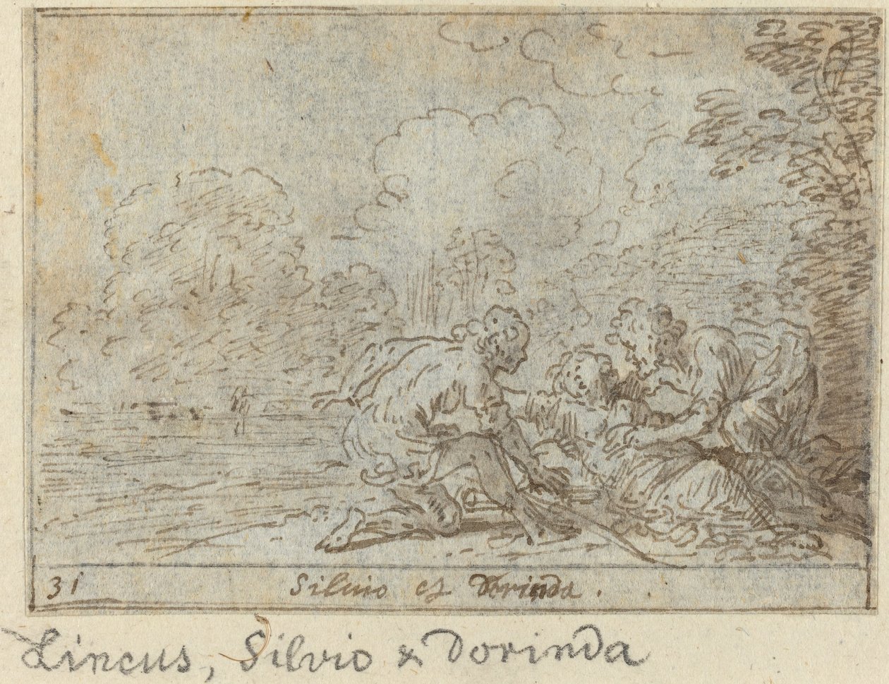 Linco, Silvio och Dorinda, 1640. av Johann Wilhelm Baur