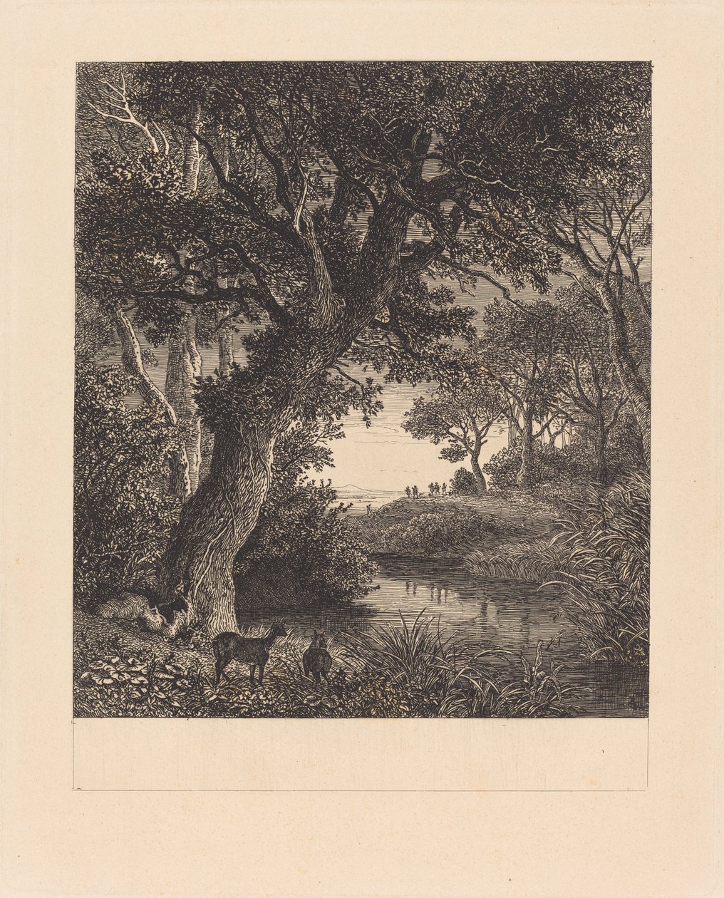 Jägare som lämnar en skog av Johann Wilhelm Schirmer