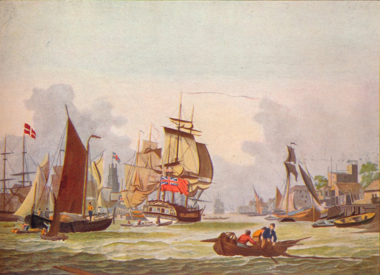 Themsen vid Limehouse, c1780 av Johann Ziegler