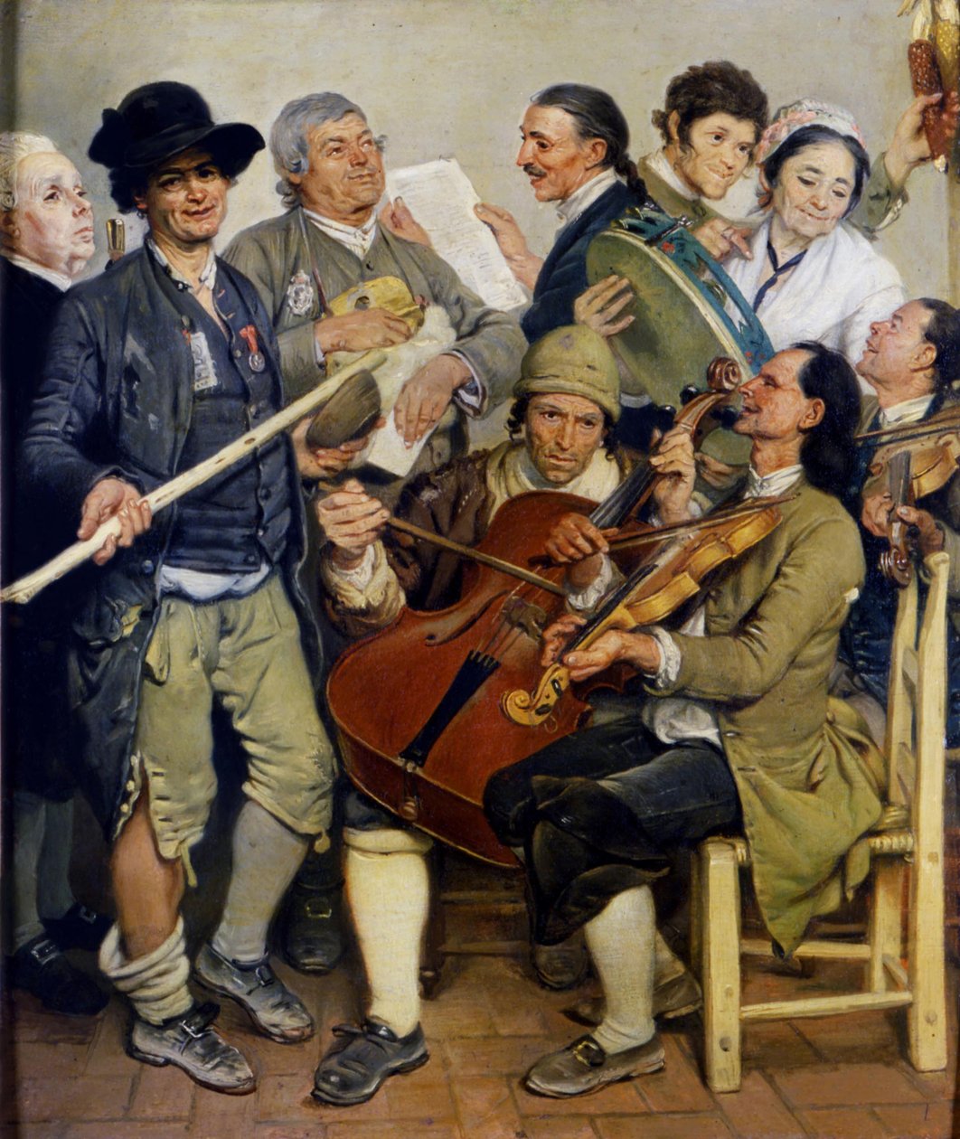 Musiker La Scartocciata, ca 1778 av Johann Zoffani