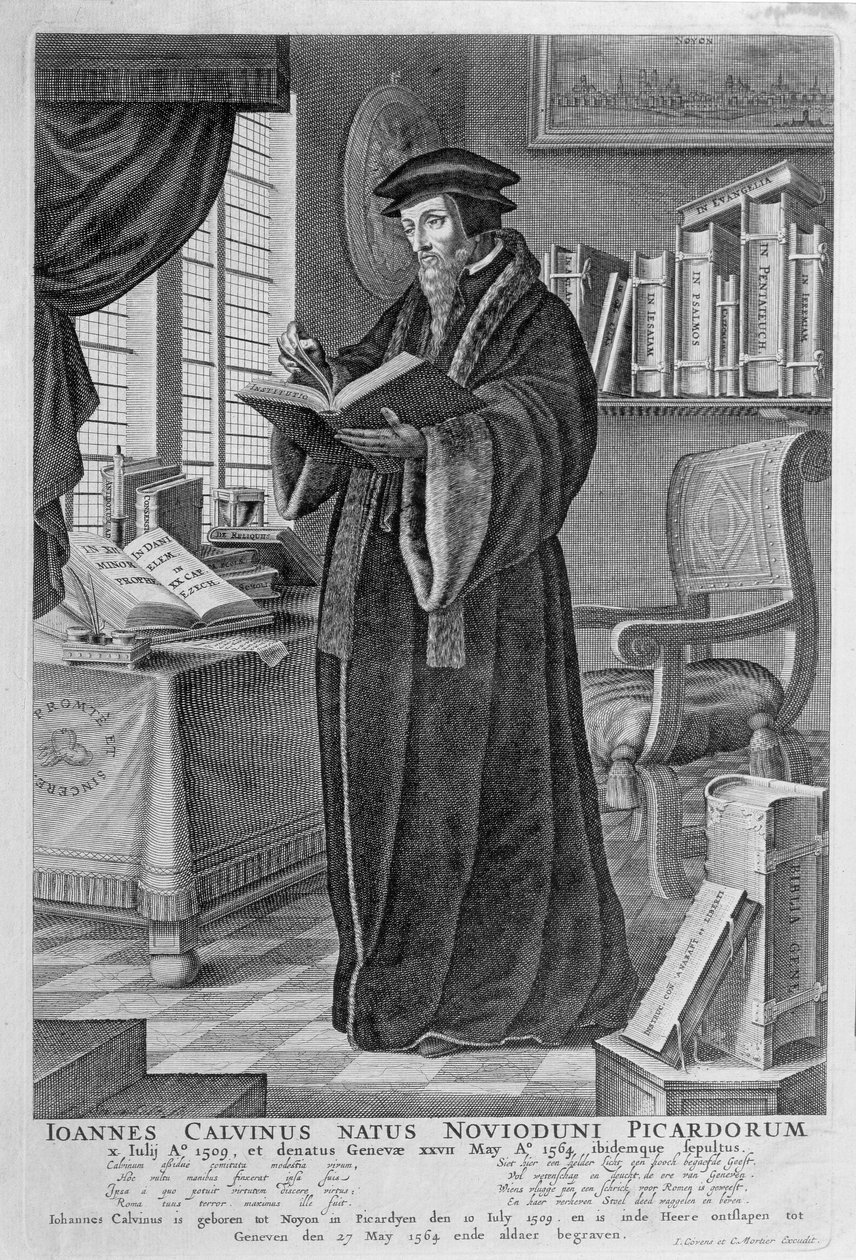 John Calvin (1509-64) av Johannes and Mortier, Cornelis Covens