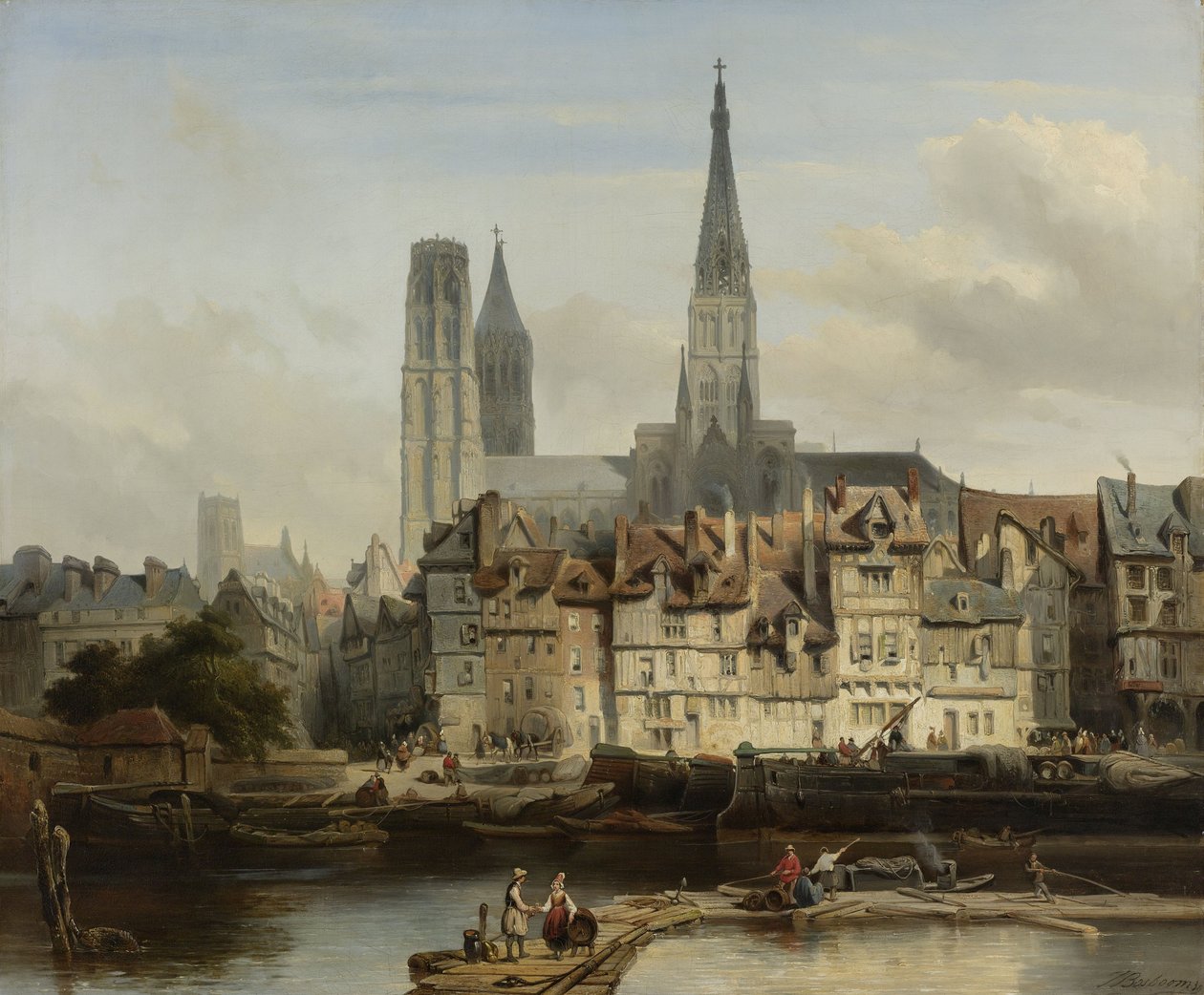 Kajen i Paris i Rouen, Johannes Bosboom, 1839 av Johannes Bosboom