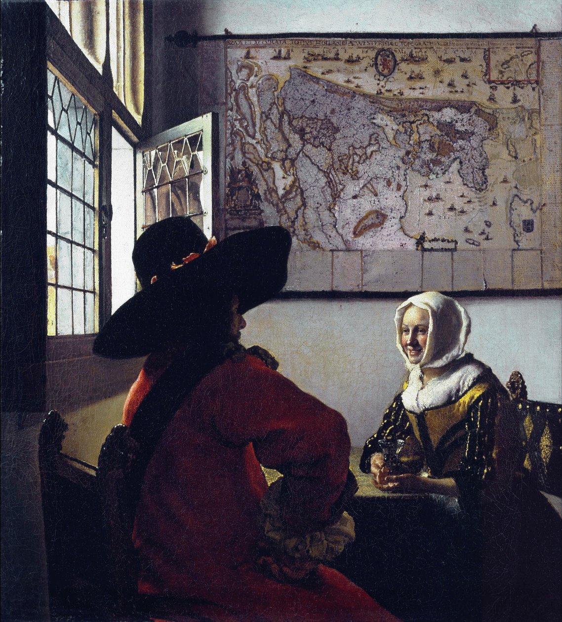Officer and a Laughing Girl av Jan Vermeer van Delft