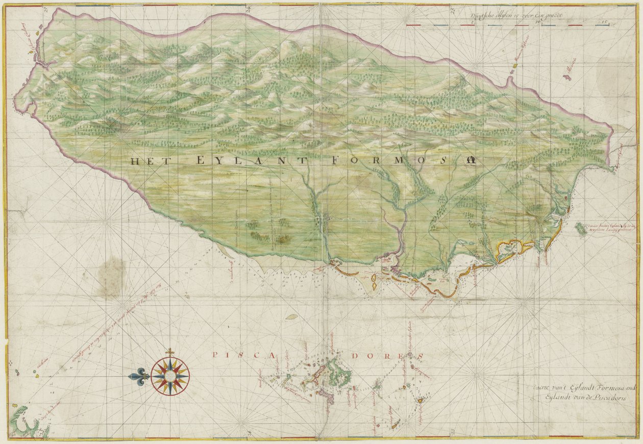 The Island Formosa and the Pescadores av Johannes Vingboons