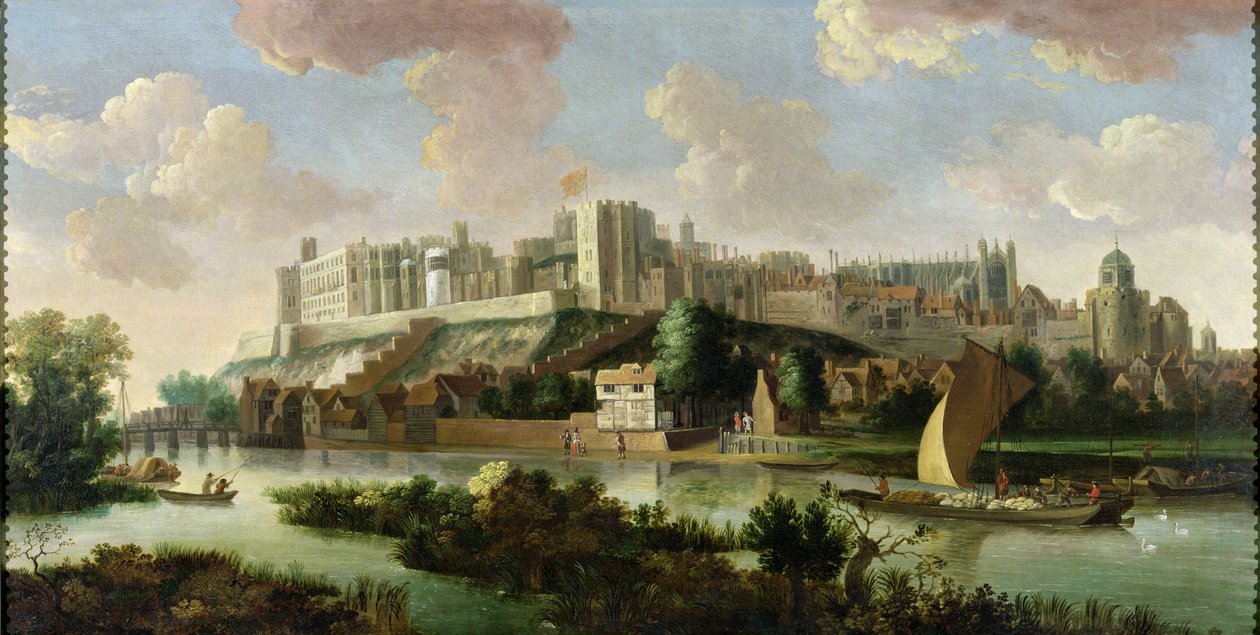 Windsor Castle na vaaia mai le Thames, c.1700 swed av Johannes Vorsterman