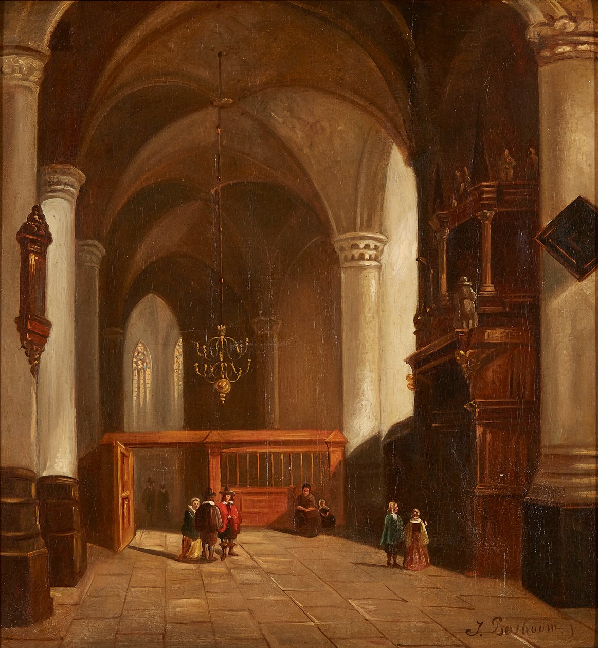 Kyrkans interiör (olja på duk) av Johannes Bosboom