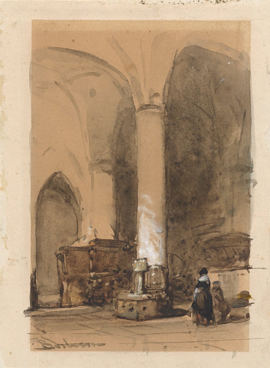 Interiör av Hattem-kyrkan av Johannes Bosboom
