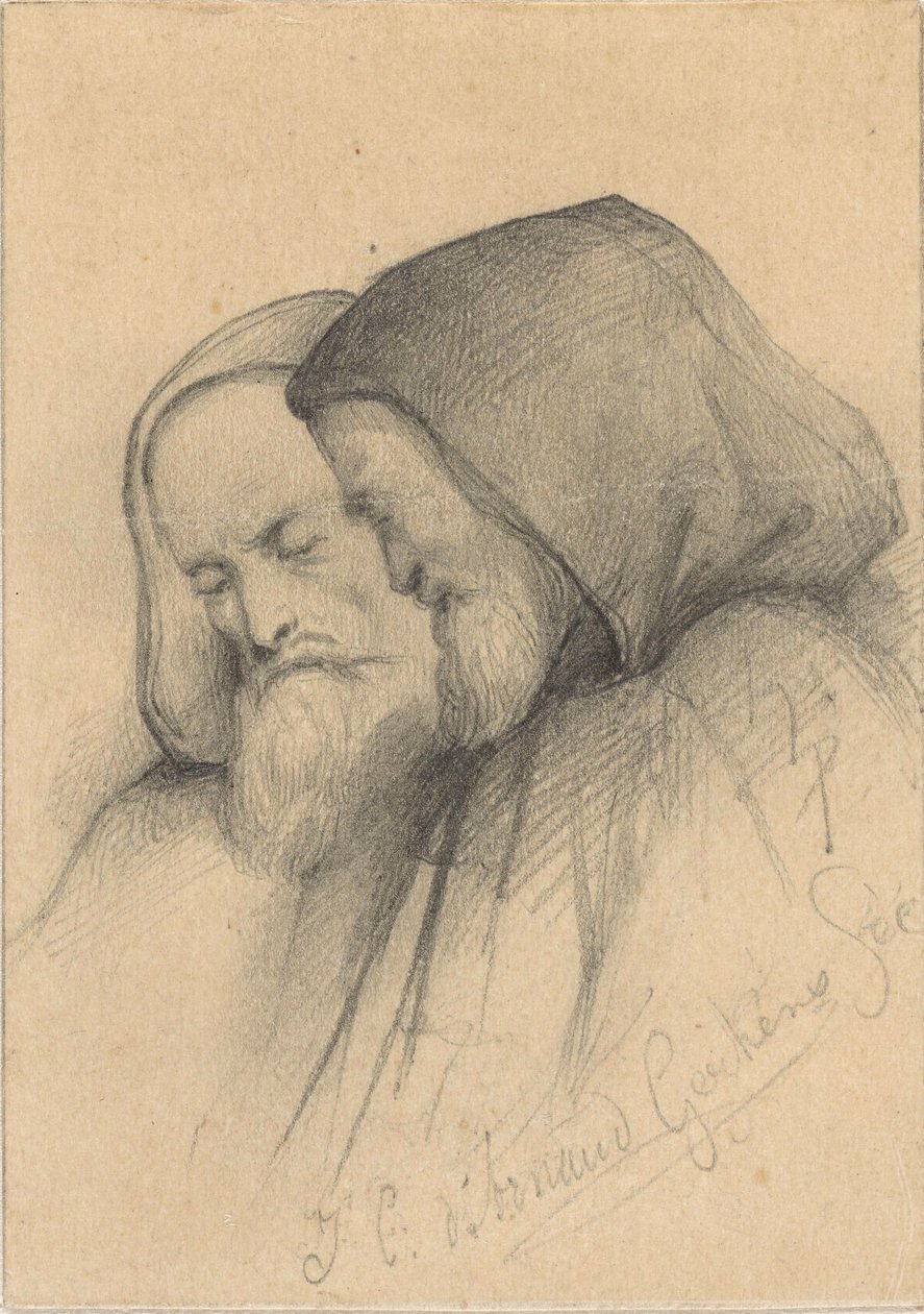 Två gubbar i munkdräkt av Johannes Christiaan d