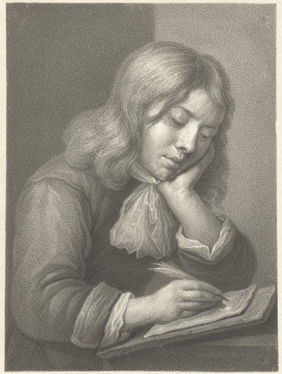 skrivande pojke av Johannes Cornelis Mertens
