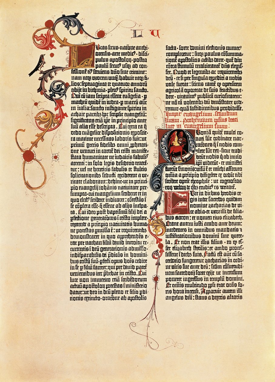 Bibelsida Mazarine (B42) av Johannes Gutenberg