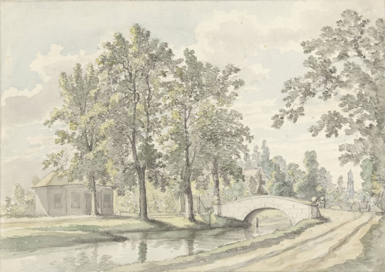 Utsikt över Biltstraat utanför Utrecht av Johannes Jelgerhuis