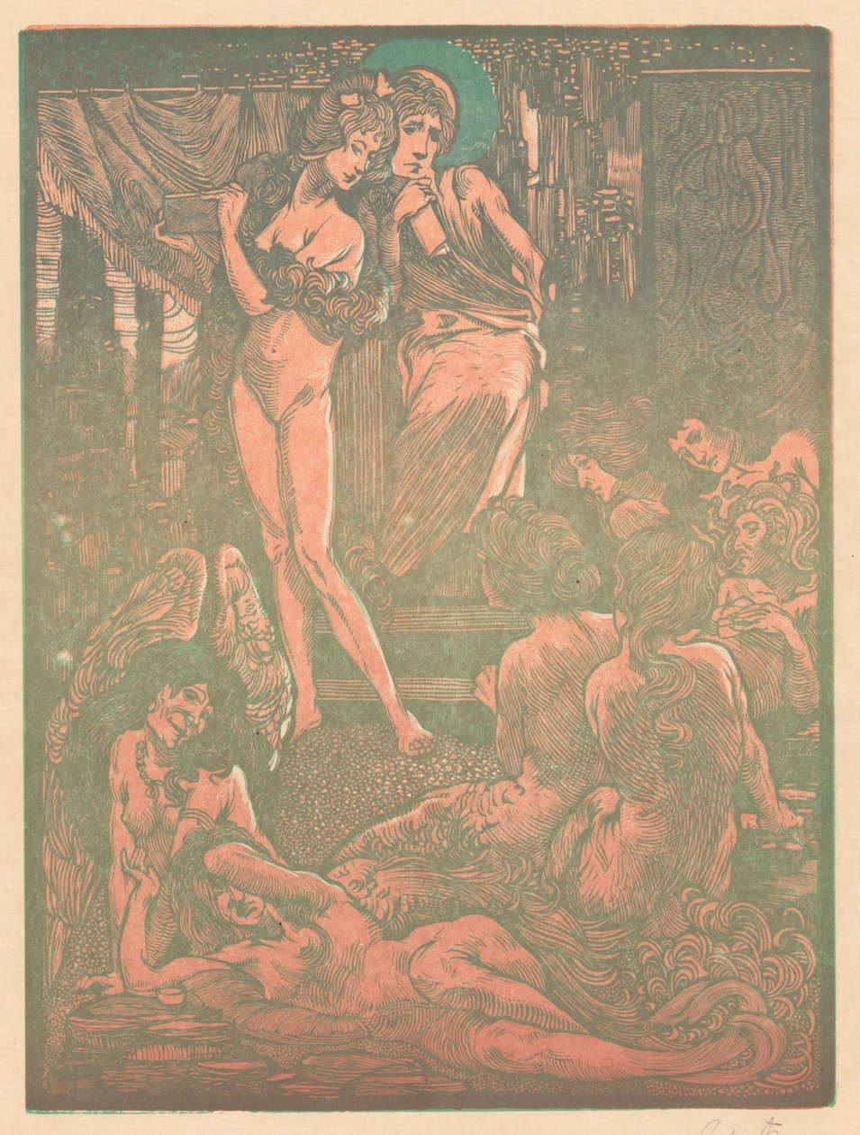 Nio fantastiska kvinnofigurer av Johannes Josephus Aarts (signed by artist)