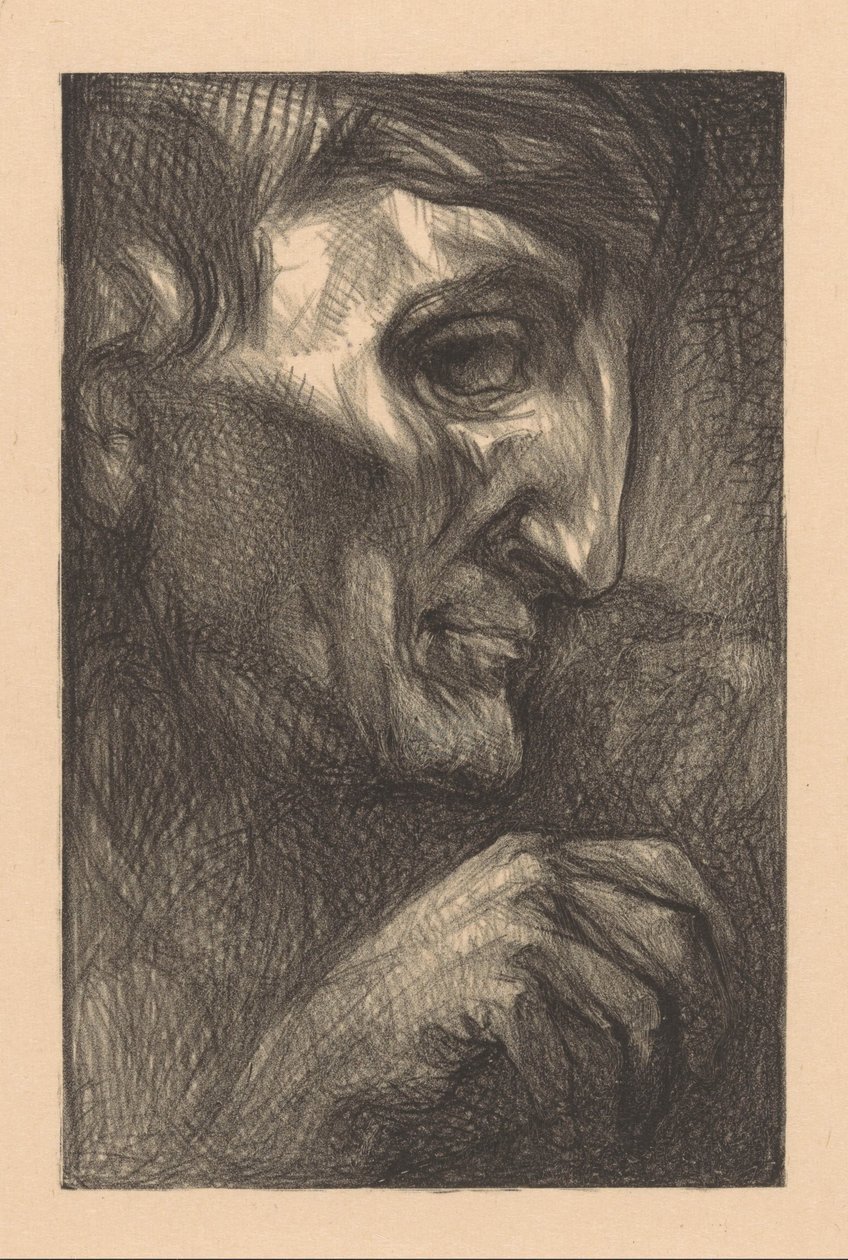 Huvud och hand av en man av Johannes Josephus Aarts