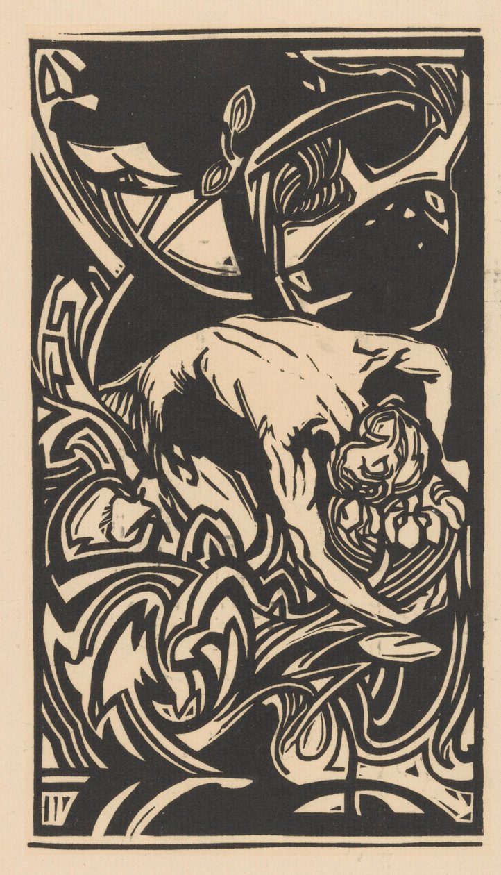 Knästående figur mellan växter av Johannes Josephus Aarts