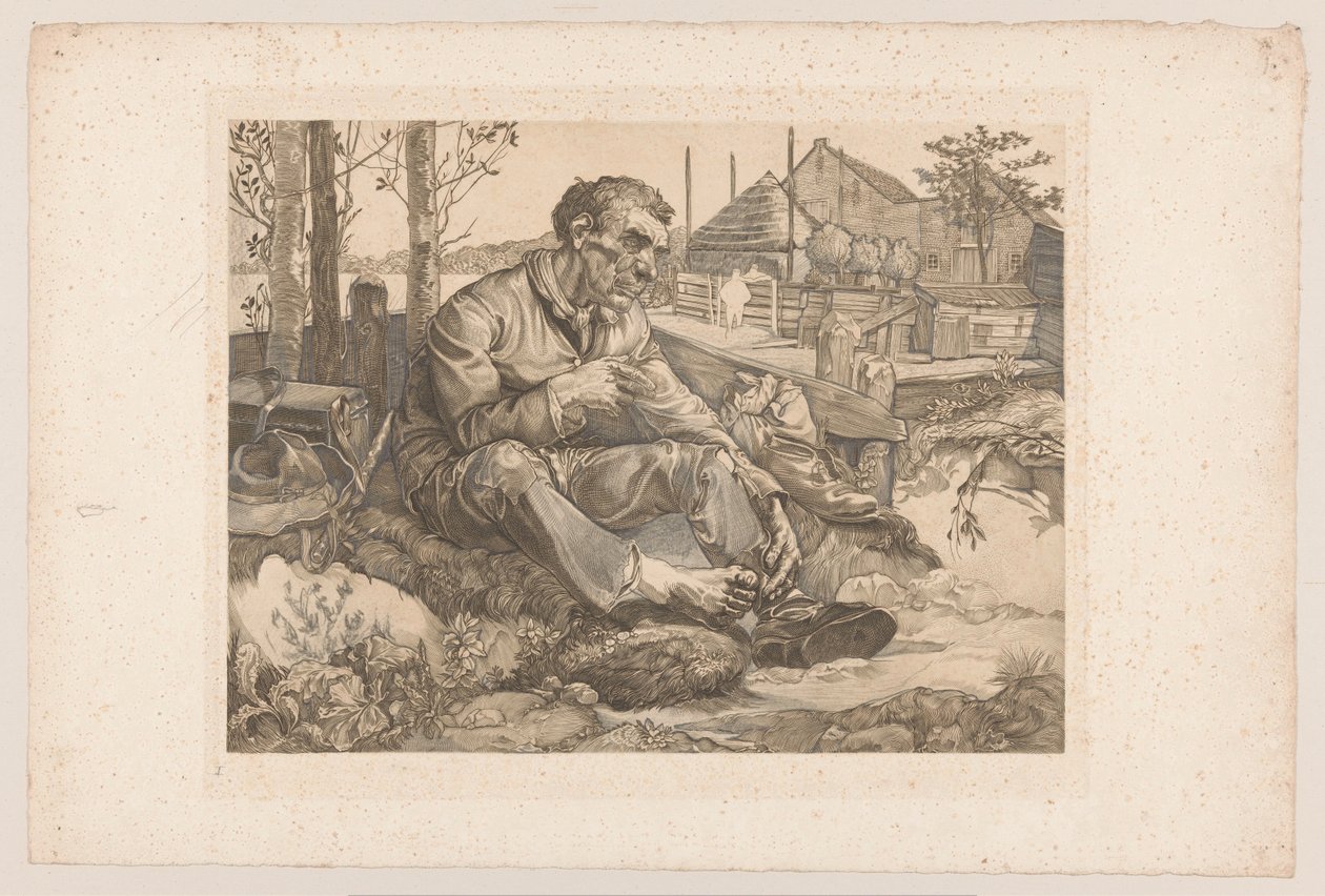 Vilande man på gården av Johannes Josephus Aarts