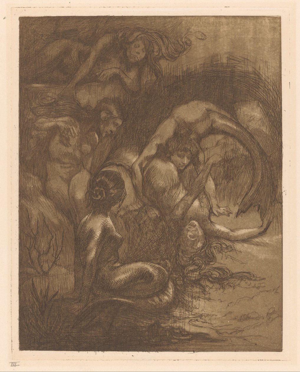 Fem sjöjungfrur av Johannes Josephus Aarts