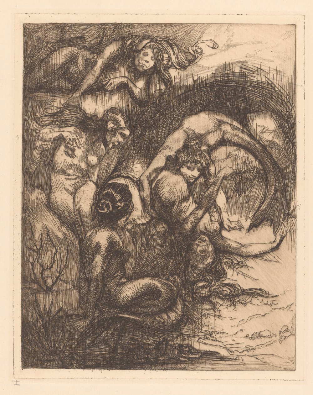 Fem sjöjungfrur av Johannes Josephus Aarts
