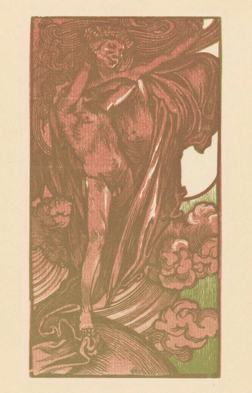 Kvinna och pojke i molnen av Johannes Josephus Aarts