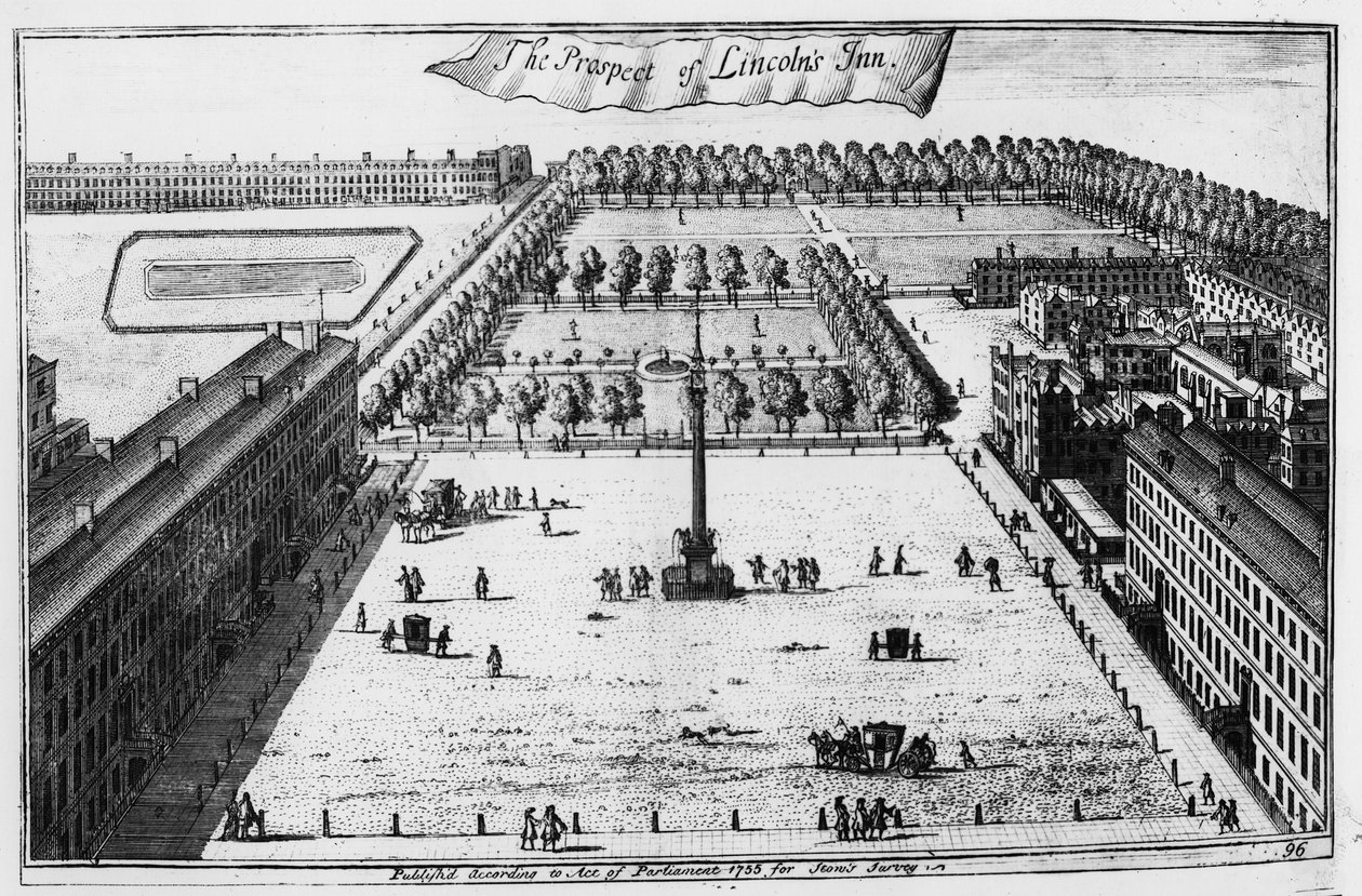The Prospect of Lincolns Inn, 1720 av Johannes Kip