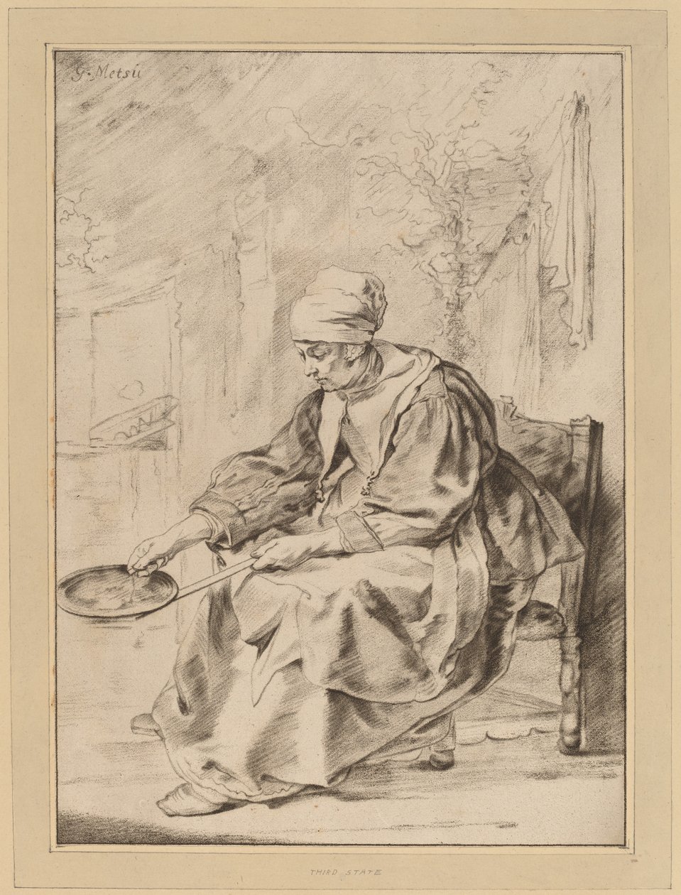 Pannkakskvinna, 1768. av Johannes Kornlein