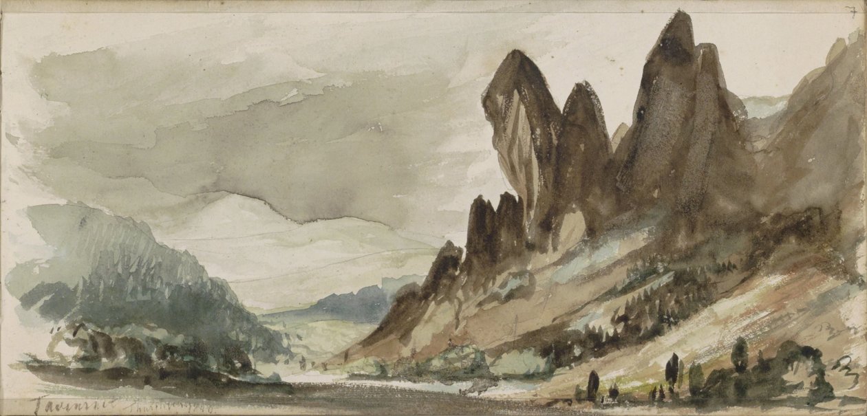 Bergslandskap i Thüringen av Johannes Tavenraat