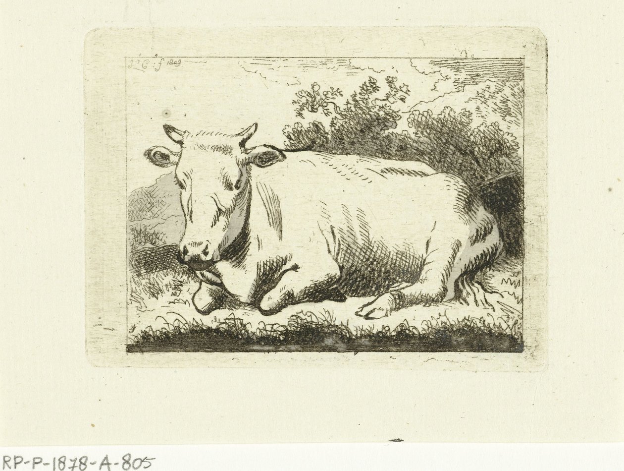 Liggande ko av Johannes van Cuylenburgh