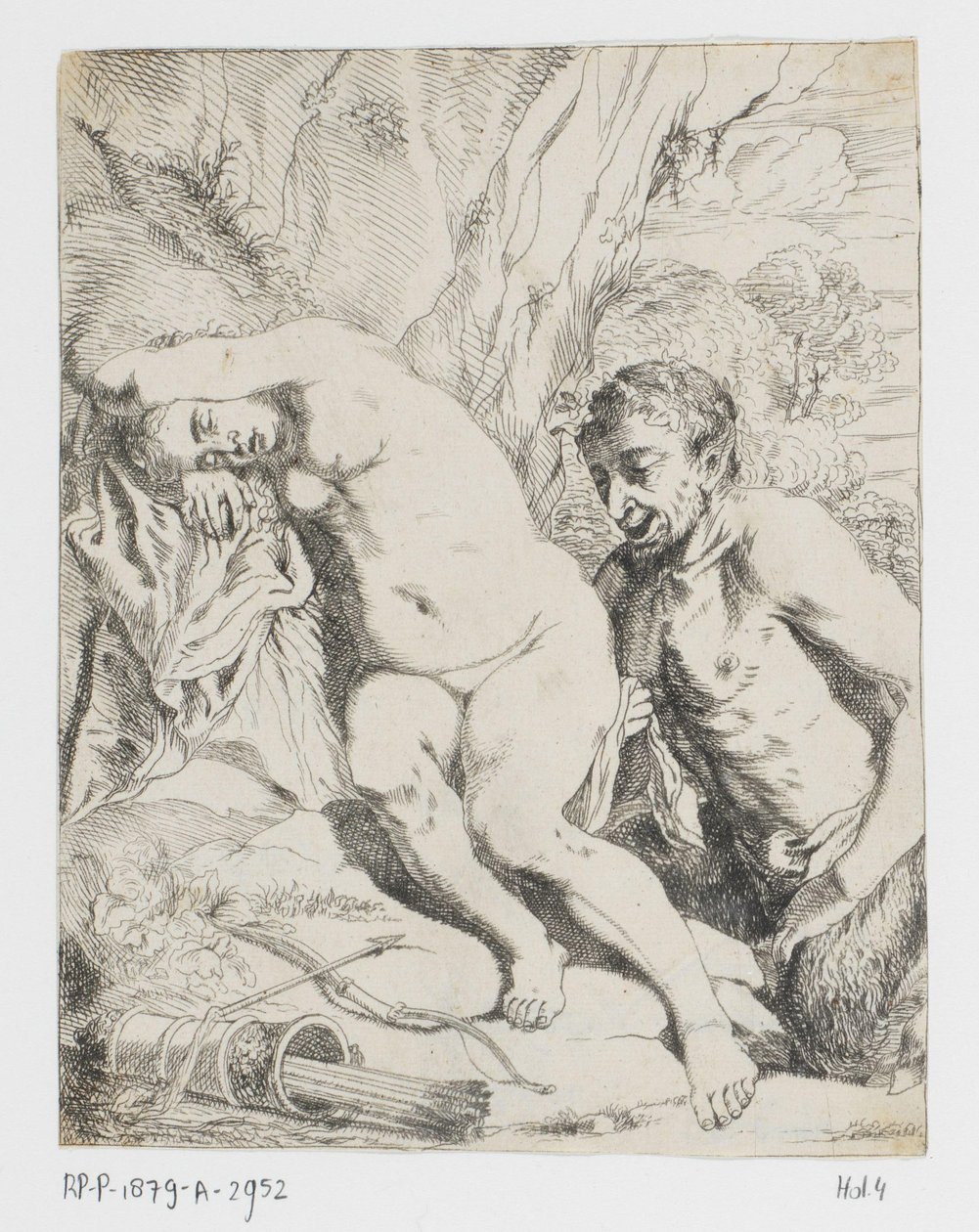 Sömnymf och satyr av Johannes van Seegen